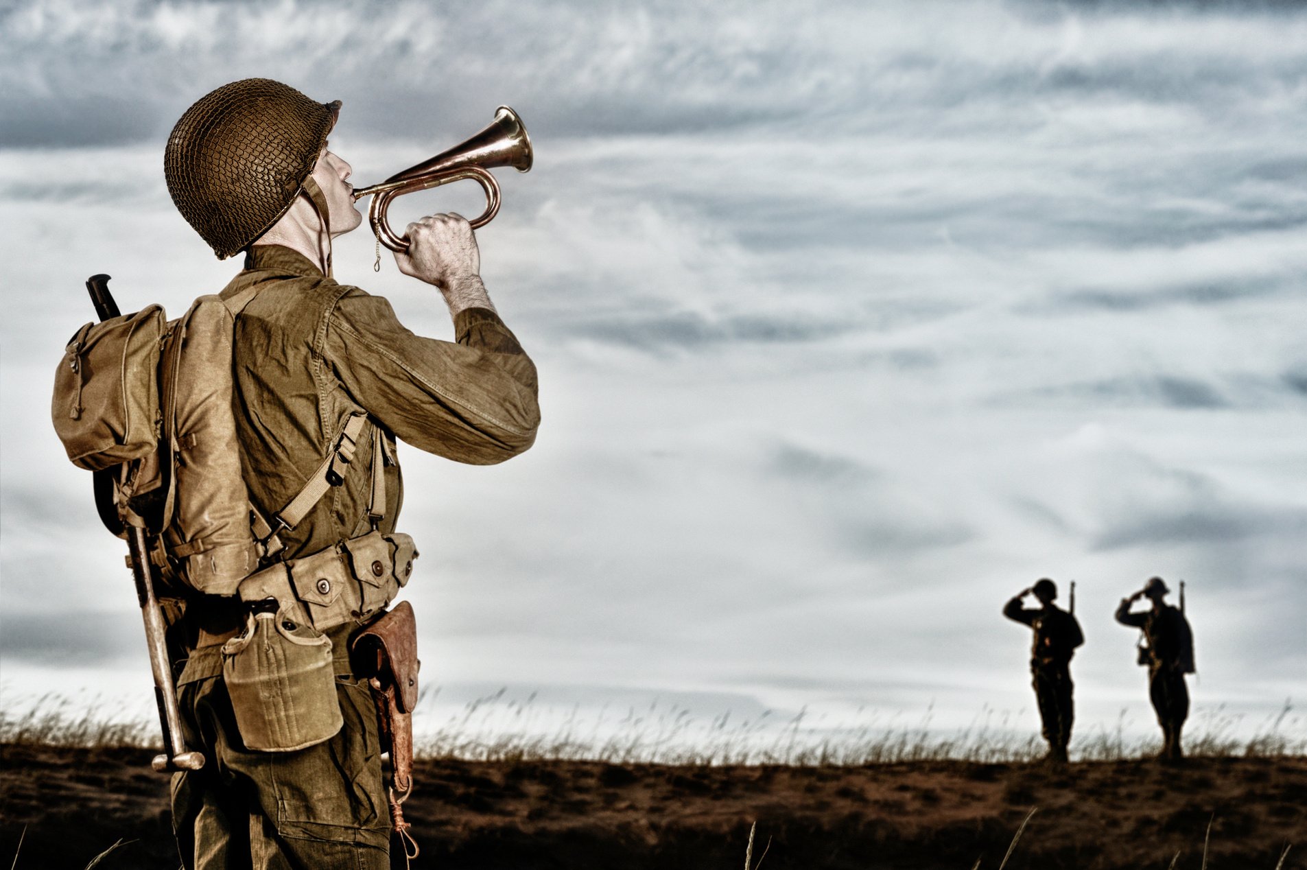 World War II Soldier Playing Taps